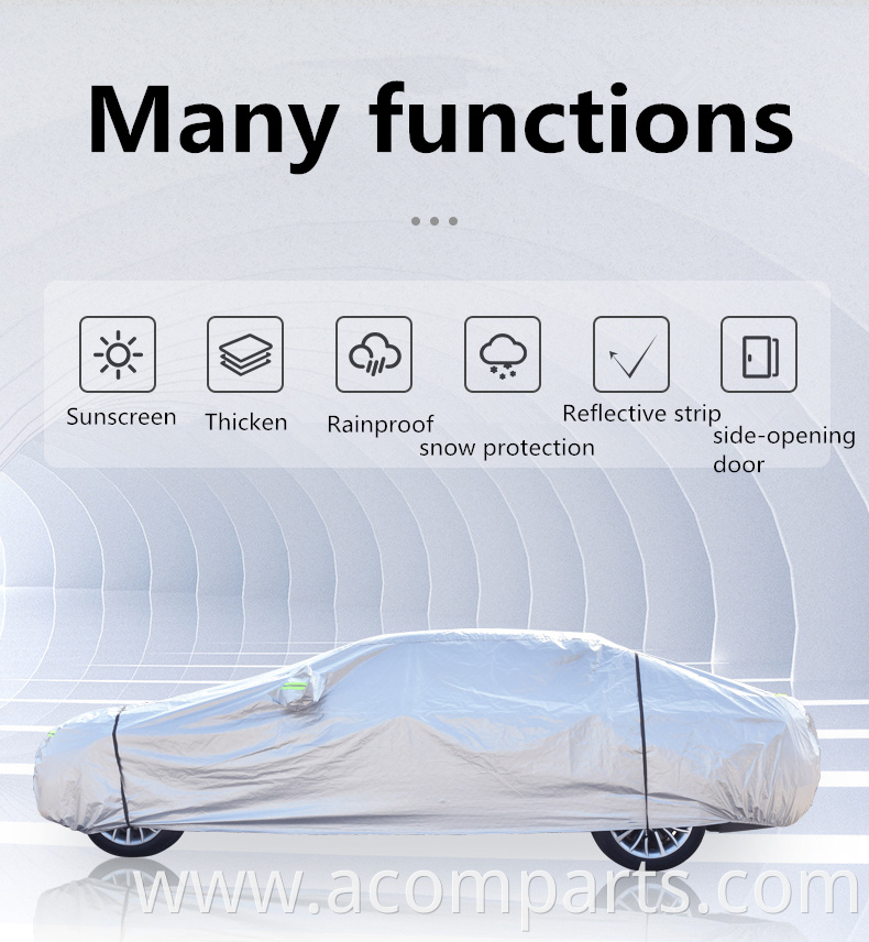 Free sample portable customized size solid color sunproof anti-uv heat insulated car cover